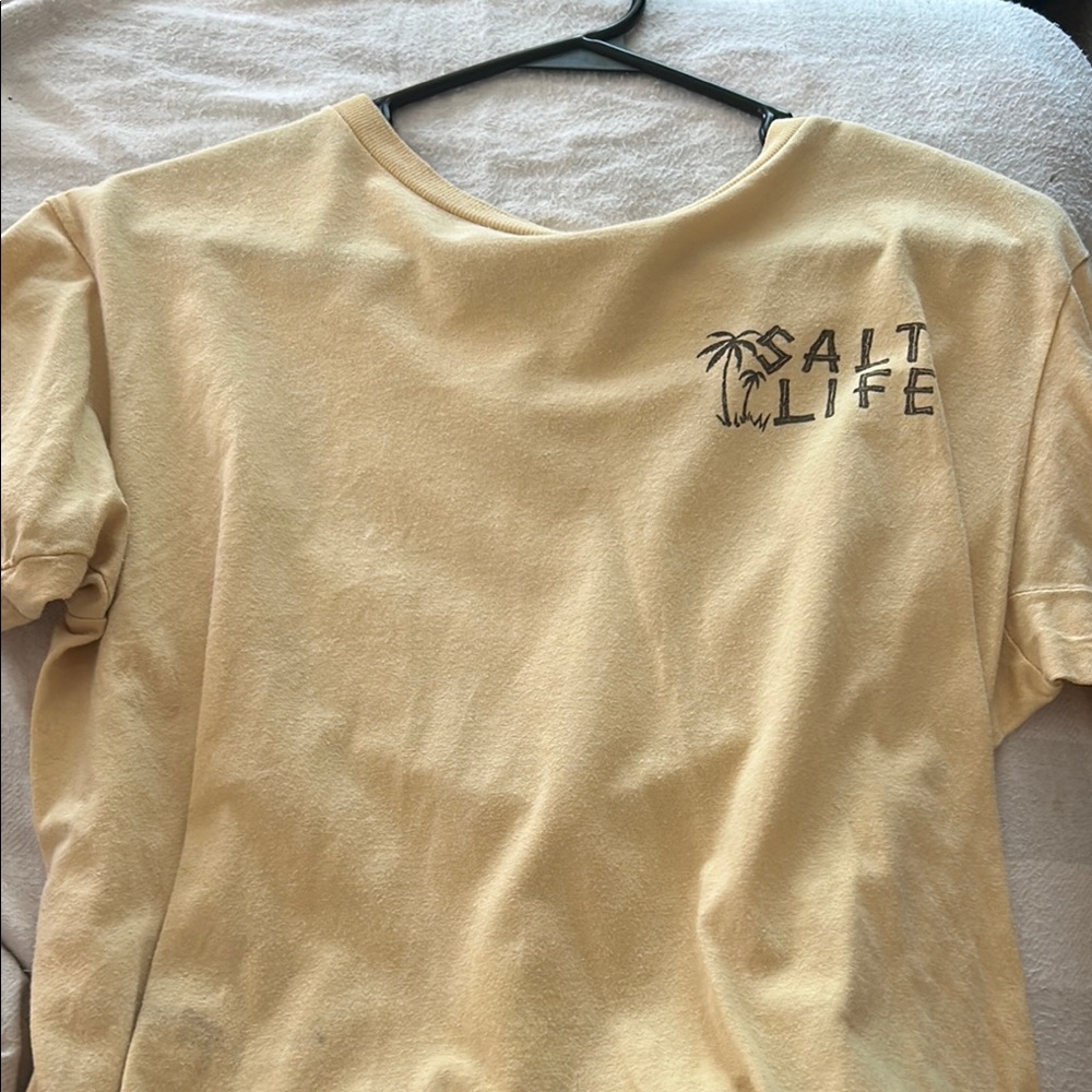 Salt Life Soft Yellow Tee with Palm Logo
